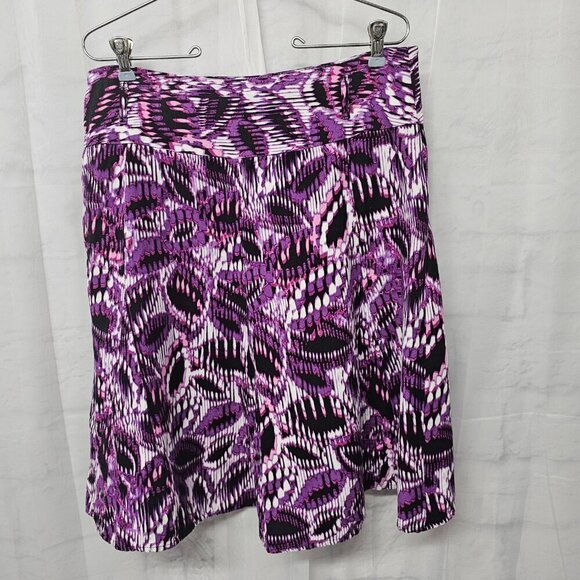 East 5th Purple Black Boho Skirt Linen Blend Abstract Dark Academia Artsy 14 - Picture 6 of 10
